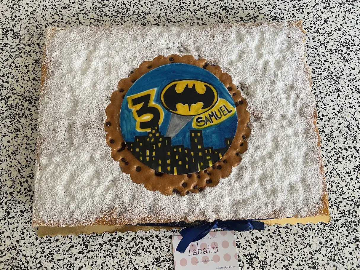 Torta biscotto personalizzata a tema Batman per trentesimo compleanno